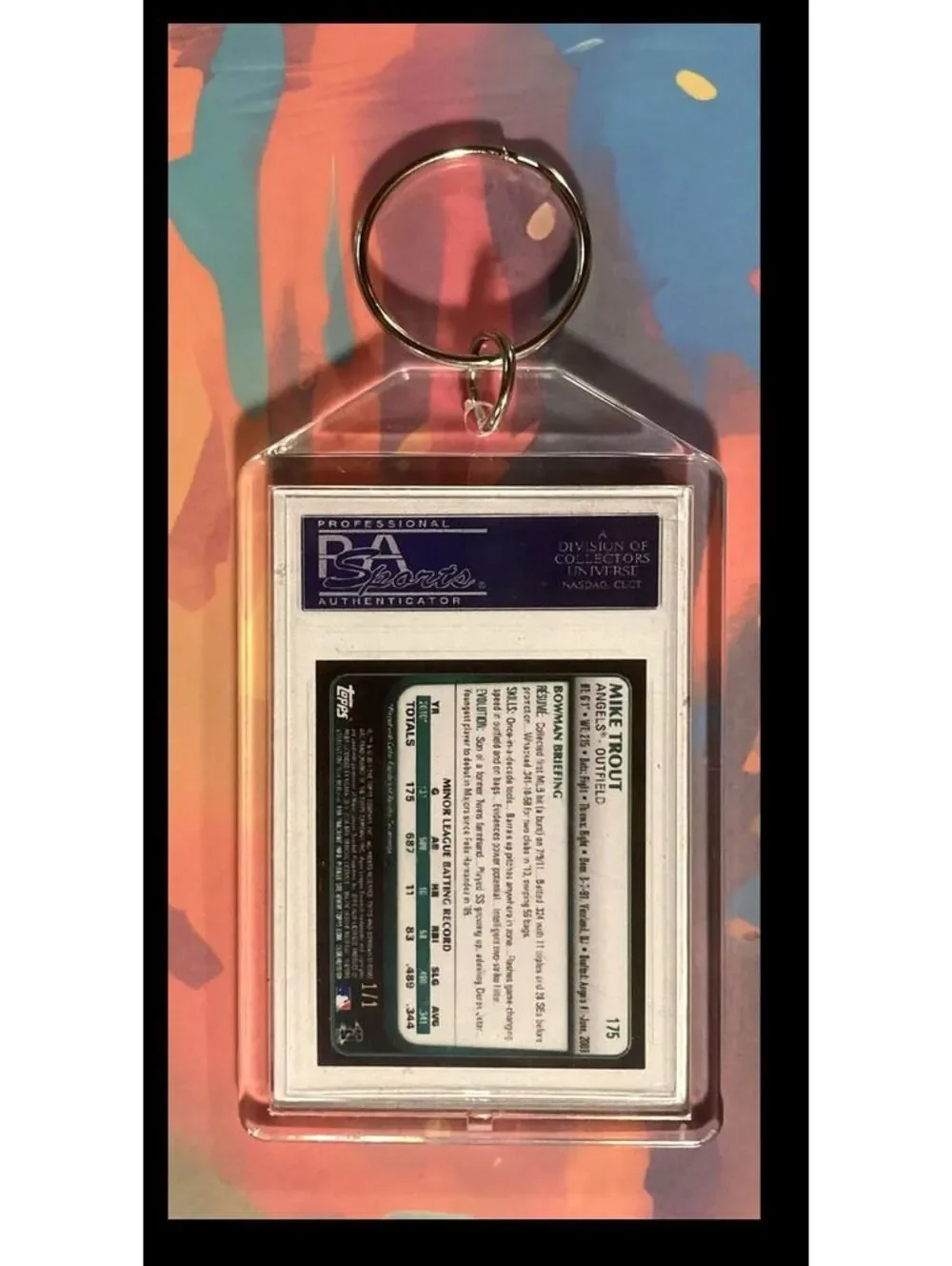 2992 Mike Trout 2011 Bowman Chrome Superfractor Keychain-Great Gift